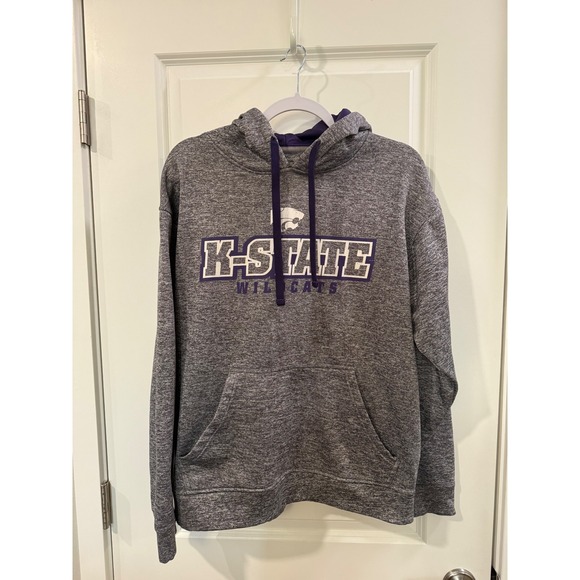 Champion Other - Champion Kansas State Wildcats Hoodie Men Medium Grey Purple Pullover Sweatshirt